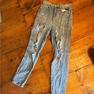 BDG women’s  Distressed Light Blue high rise mom Jeans